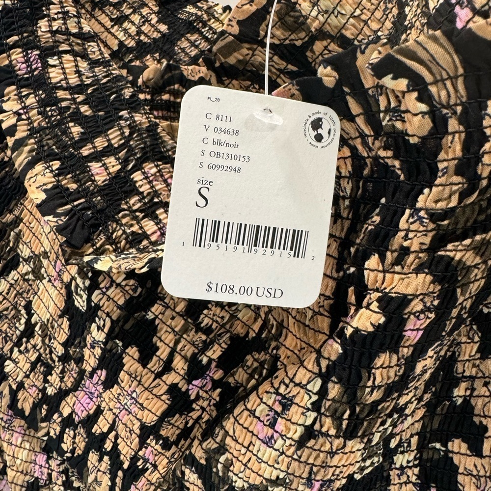Free People Crop long sleeve Floral Top - Picture 2 of 2